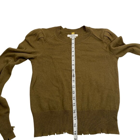 Isabel Marant Étoile Klea Sweater S Olive Wool blend pleated padded shoulder - Picture 12 of 15